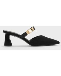Charles & Keith - Lando Faux Suede Heeled Mules - Lyst