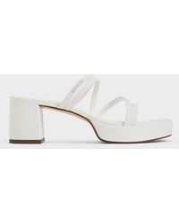 Charles & Keith - Strappy Trapeze-heel Mules - Lyst