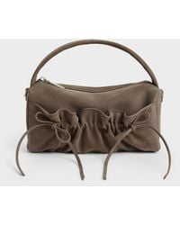 Charles & Keith - Reese Ruched Bow Top Handle Bag - Lyst