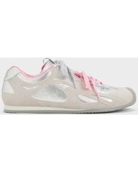 Charles & Keith - Metallic Leather & Suede Double-Lace Sneakers - Lyst