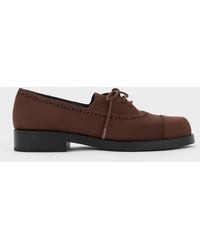 Charles & Keith - Faux Suede Brogue Derbys - Lyst