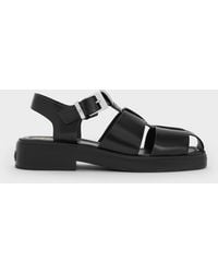 Charles & Keith - Leather Caged Sandals - Lyst