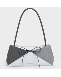 Charles & Keith - Hazel Striped Bow Panelled Shoulder Bag - Lyst