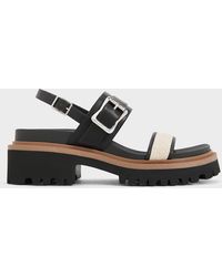 Charles & Keith - Buckled Platform Slingback Sandals - Lyst