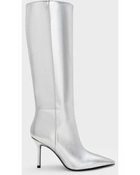 Charles & Keith - Metallic Pointed Stiletto Knee-High Boots - Lyst