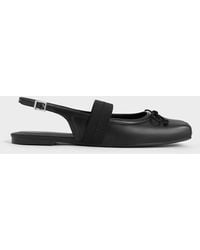 Charles & Keith - Lyric Satin Bow Slingback Flats - Lyst