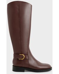 Charles & Keith - Gabine Leather Knee-high Boots - Lyst