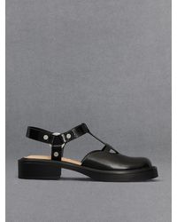 Charles & Keith - Leather Cut-out T-bar Mary Jane Flats - Lyst
