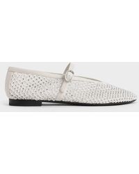 Charles & Keith - Maggie Mesh Crystal-embellished Mary Janes - Lyst