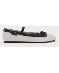 Charles & Keith - Bow Two-Tone Boat-Shoe Flats - Lyst