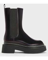 Charles & Keith - Stitch-Trim Platform Chelsea Boots - Lyst