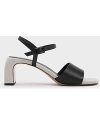 Charles & Keith - Two-tone Ankle-strap Heeled Sandals - Lyst