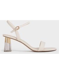Charles & Keith - Oleana Clear Trapeze Heel Sandals - Lyst