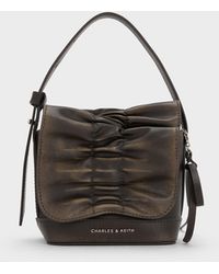 Charles & Keith - Kadee Ruched Bow-Charm Mini Bag - Lyst
