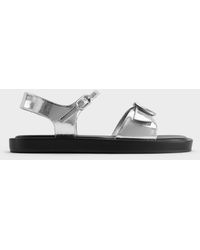 Charles & Keith - Metallic Buckled Slingback Sandals - Lyst