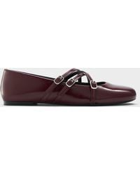 Charles & Keith - Patent Triple-Strap Mary Jane Flats - Lyst