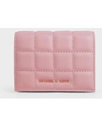 Pink Lillie Quilted Mini Wallet - CHARLES & KEITH US