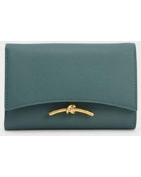 Charles & Keith - Huxley Metallic-accent Front Flap Wallet - Lyst