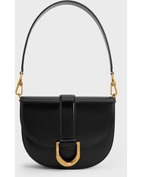 Charles & Keith - Gabine Leather Saddle Bag - Lyst