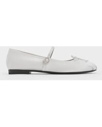 Charles & Keith - Emiko Satin Bow Mary Jane Flats - Lyst