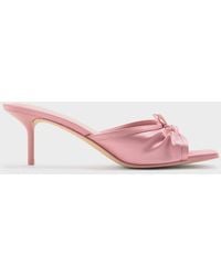 Charles & Keith - Satin Ruched Bow Heeled Mules - Lyst
