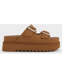 Charles & Keith - Buckled Double-Strap Flatform Sandals - Lyst
