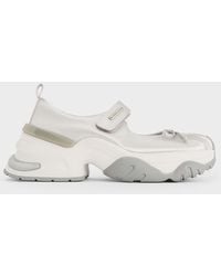 Charles & Keith - Satin Bow Two-Tone Mary Jane Sneakers - Lyst