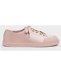 Charles & Keith - Satin Lace-Up Sneakers - Lyst