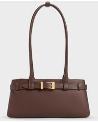 Charles & Keith - Jody Leather Belted Shoulder Bag - Lyst