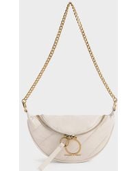 Charles & Keith - Philomena Wrinkled-Effect Half-Moon Crossbody Bag - Lyst
