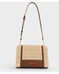 Charles & Keith - Shalia Raffia Chain-Strap Shoulder Bag - Lyst