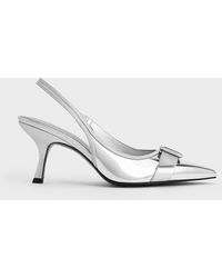 Charles & Keith - Metallic Buckled Pointed-toe Slingback Pumps - Lyst