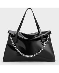 Charles & Keith - Andromeda Chunky-chain Trapeze Xl Tote Bag - Lyst