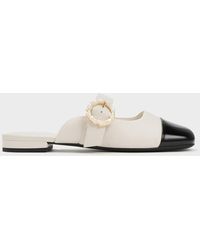 Charles & Keith - Patent Pearl Buckle Mary Jane Mules - Lyst