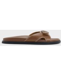 Charles & Keith - Stitch-Trim Buckled Slides - Lyst