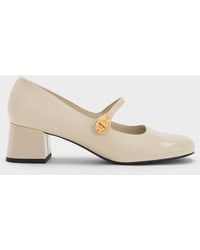 Charles & Keith - Hettie Patent Metallic-buckle Block-heel Mary Janes - Lyst