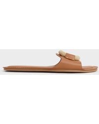 Charles & Keith - Raffia Ring Slide Sandals - Lyst