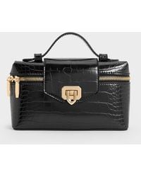 Charles & Keith - Arwen Croc-Effect Top Handle Vanity Bag - Lyst