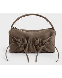 Charles & Keith - Reese Ruched Bow Top Handle Bag - Lyst