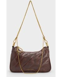 Charles & Keith - Philomena Crinkle-Effect Chain-Strap Crossbody Bag - Lyst