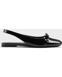 Charles & Keith - Dorian Patent Bow Slingback Flats - Lyst