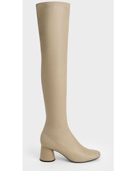 Charles & Keith - Cylindrical Heel Thigh-high Boots - Lyst