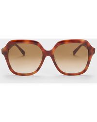 Charles & Keith - Tortoiseshell Recycled Acetate Wide-square Sunglasses - Lyst