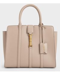 Charles & Keith - Large Cesia Metallic Accent Tote Bag - Lyst