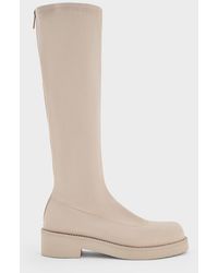 Charles & Keith - Faux Suede Chunky-sole Knee-high Boots - Lyst