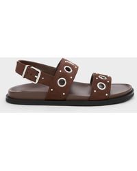 Charles & Keith - Faux Suede Grommet Slingback Sandals - Lyst