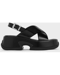 Charles & Keith - Caria Leather Platform Sandals - Lyst