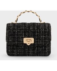 Charles & Keith - Cressida Tweed Quilted Top Handle Bag - Lyst