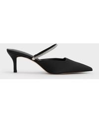Charles & Keith - Satin Braided-strap Pointed-toe Mules - Lyst
