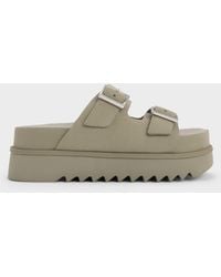 Charles & Keith - Buckled Double-Strap Flatform Sandals - Lyst